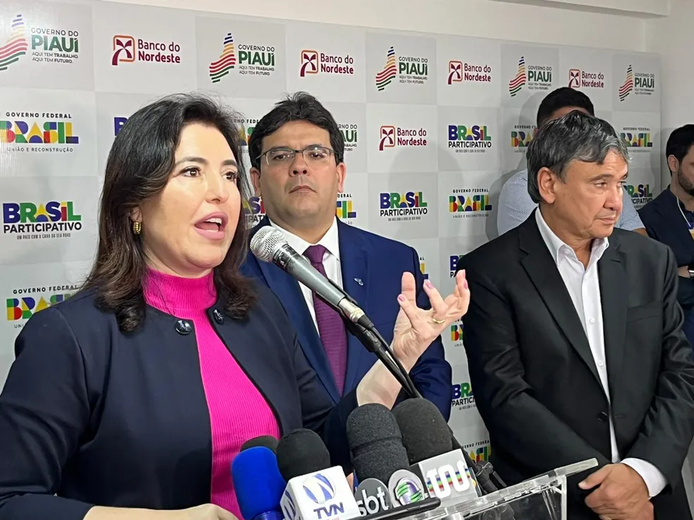 Ministra Simone Tebet em Teresina — Foto: Isabela Leal 