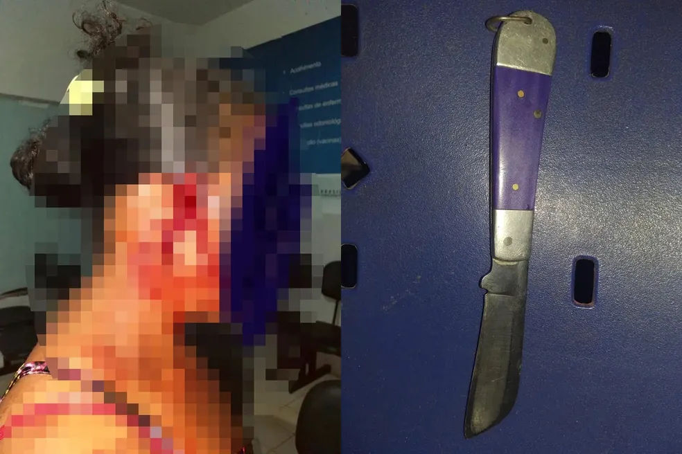Crianças ligam para a polícia e pedem socorro ao ver a mãe sendo esfaqueada pelo tio no PI — Foto: Divulgação/PM-PI