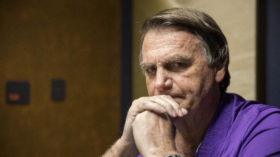 25.jun.2023 - Jair Bolsonaro em entrevista à Folha de São Paulo, nas vésperas da votação no TSE sobre sua inelegibilidade Imagem: 25.jun.2023 - Marlene Bergamo/Folhapress