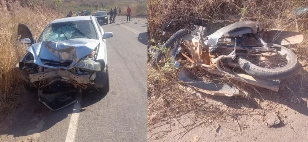 Colisão entre carro e moto deixa um morto no Sul do Piauí — Foto: João Victor/Portal B1