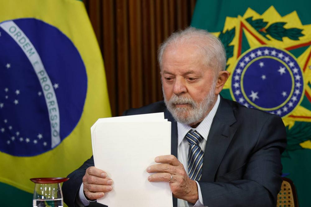 Lula durante reunião de coordenação para a presidência brasileira do G20, no Palácio do Planalto - Pedro Ladeira/Folhapress