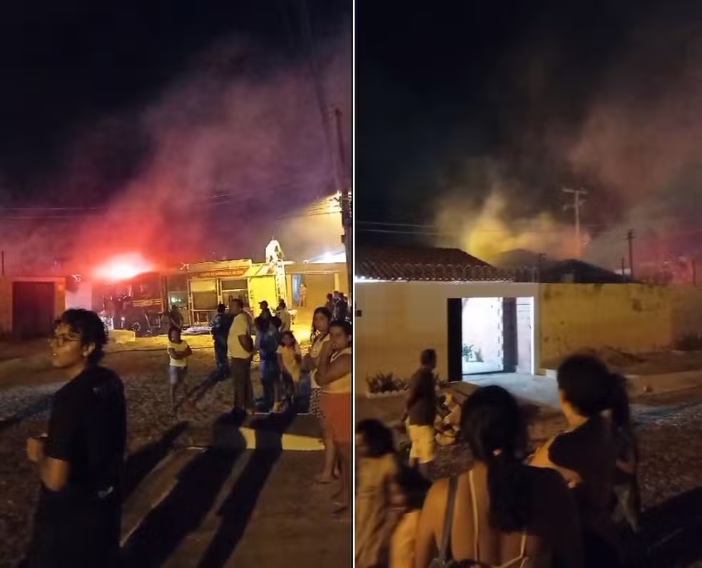 Mãe é suspeita de incendiar casa e matar as filhas em praia do Piauí; mulher foi achada morta — Foto: Reprodução