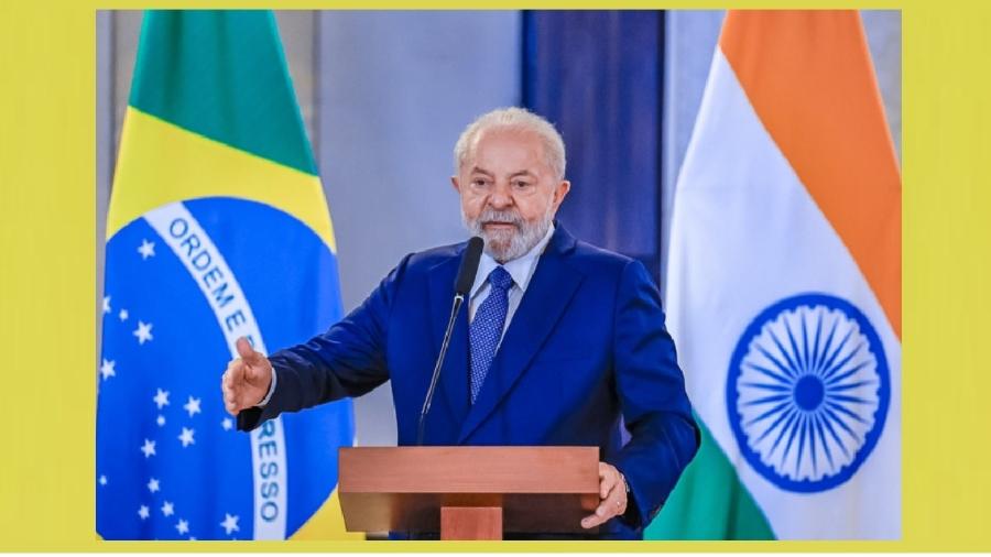 Lula durante entrevista coletiva na Índia depois durante o encontro do G20 | Imagem: Ricardo Stuckert/PR
