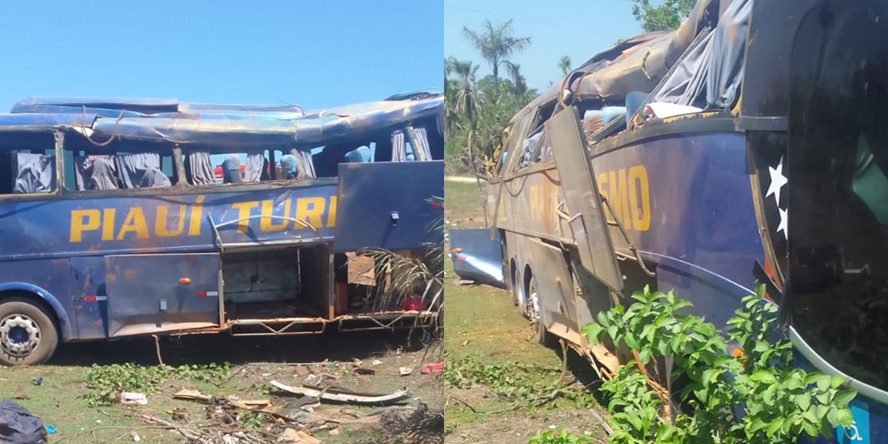 Ônibus capota na PI 114 em Campo Maior e deixa vários feridos