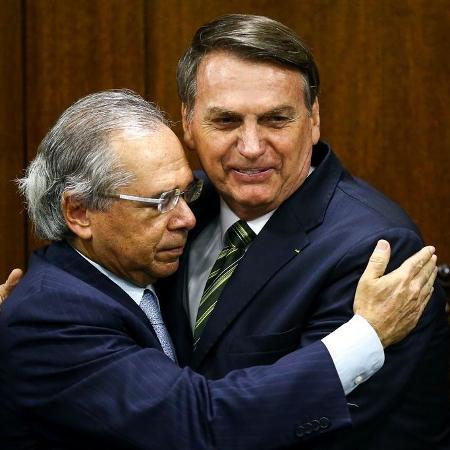 O ministro da Economia, Paulo Guedes, e o presidente Jair Bolsonaro - Imagem: Marcelo Camargo/Agência Brasil