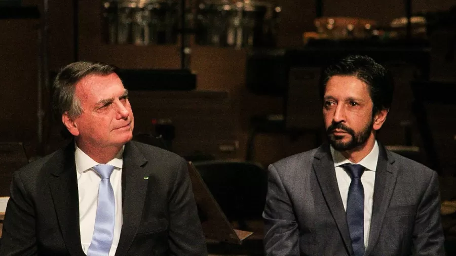 Jair Bolsonaro e o prefeito Ricardo Nunes | Imagem: Gabriel Silva/Ato Press/Folhapress