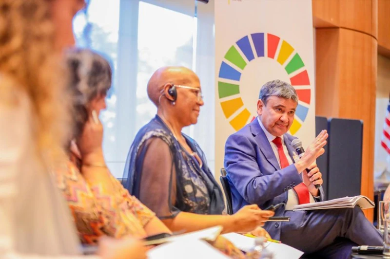 Wellington Dias durante evento da ONU em Nova Iorque | Roberta Aline / Ascom MDS
