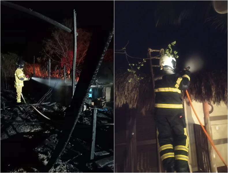 Incêndio atinge barracas de palha de pousada em Barra Grande