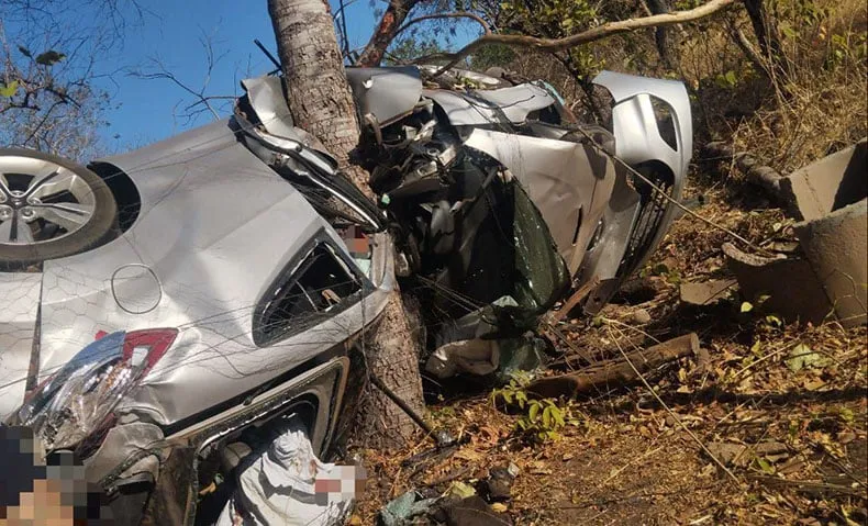 Homem morre e três ficam feridos após veículo colidir com árvore na BR-135