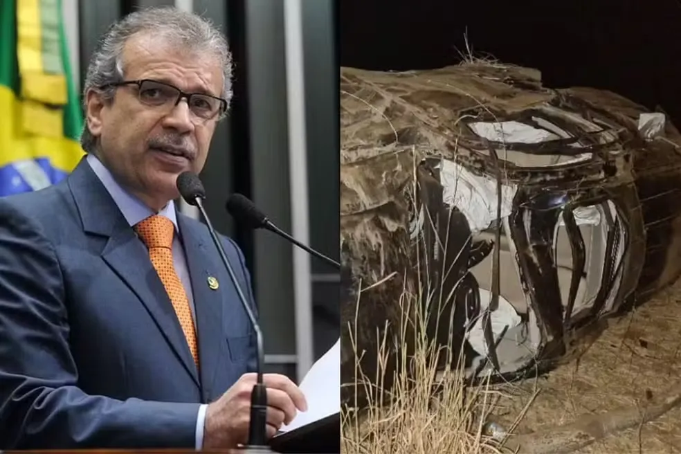 Ex-senador João Vicente Claudino e dirigente do Fluminense-PI sofrem acidente de carro