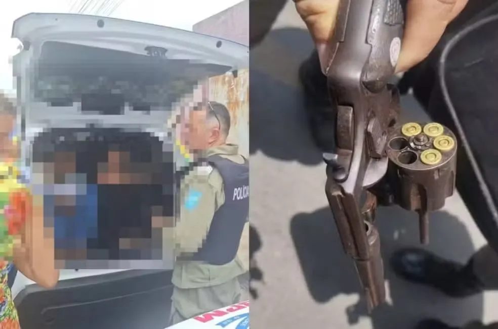 Estudantes são apreendidos com arma de fogo dentro de escola em Teresina — Foto: Reprodução