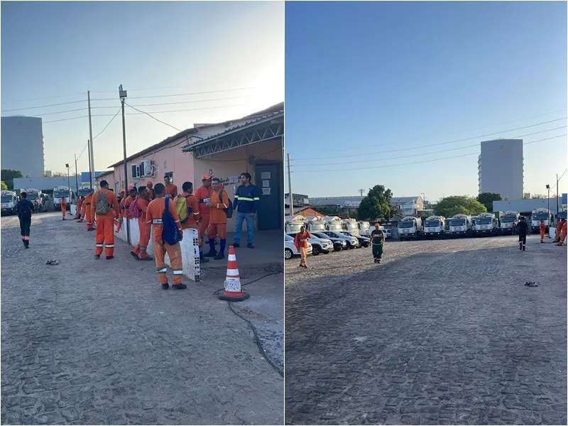 Trabalhadores de limpeza e coleta de lixo paralisam atividades em Teresina