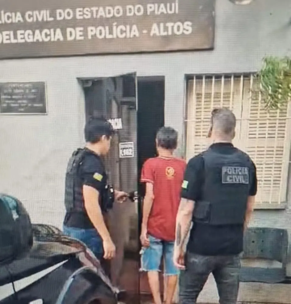 Homem é preso suspeito de torturar os próprios filhos, em Coivaras; um deles tem deficiência física — Foto: Polícia Civil