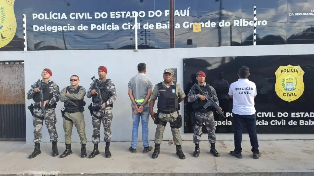 Preso suspeito de cometer múltiplos estupros de crianças em Baixa Grande do Ribeiro (Foto: PC-PI)