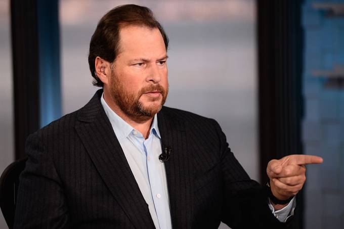 Marc Benioff: fundador e CEO da Salesforce acredita que o Facebook deveria ser desmembrado (NBCUniversal/Getty Images)