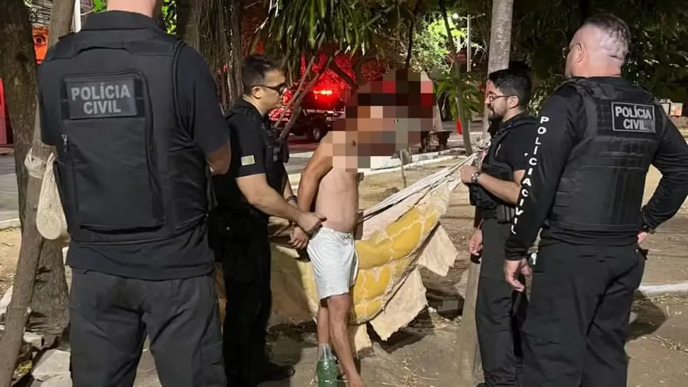 Investigado pro estupro de vulnerável e homicídio é preso no Centro de Teresina — Foto: Polícia Civil