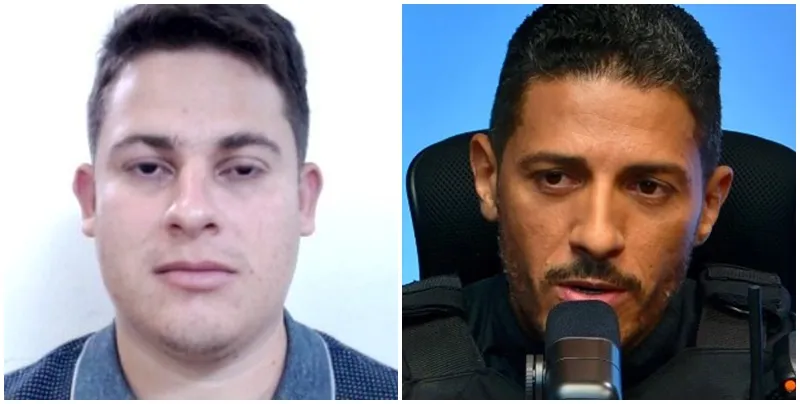 À esquerda Bruno Arcanjo e à direita o policial civil morto Marcelo Soares | Foto: Reprodução