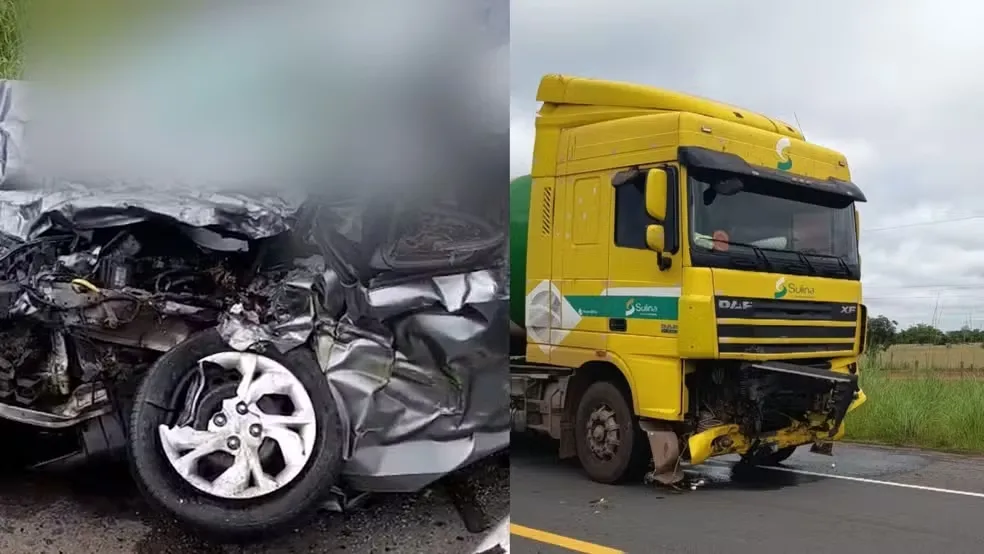 Acidente entre carro e caminhão deixa mortos entre Campo Maior e Cocal de Telha — Foto: Reprodução