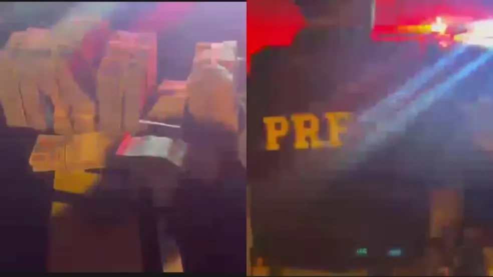 Mais de R$ 400 mil em espécie são apreendidos pela PRF — Foto: Reprodução