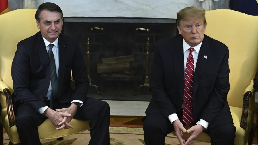 Jair Bolsonaro e Donald Trump em foto de março - Imagem: BRENDAN SMIALOWSKI/AFP