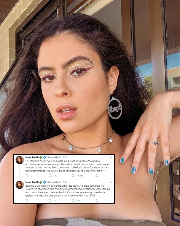 Ex-BBB Hana posta desabafo por críticas ao exibir pelos nas axilas