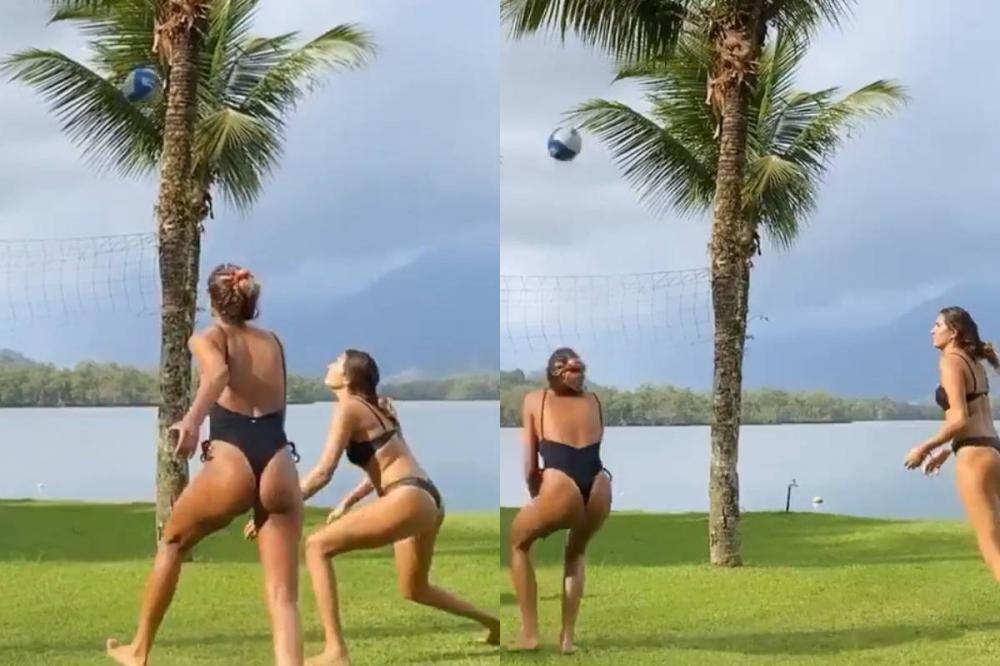  Namorado posta Sasha jogando vôlei de maiô, mas deleta em seguida 