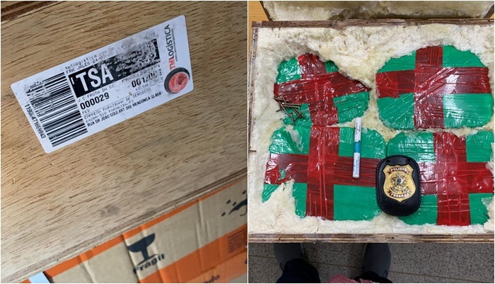 Mulher é presa pela Polícia Federal ao receber pacote com 15 kg de cocaína