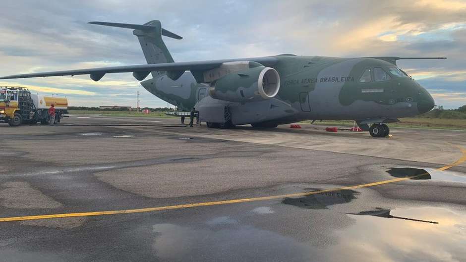 Avião KC-390 Millennium, da Força Aérea Brasileira Foto: Tenente Heitor/FAB / BBC News Brasil