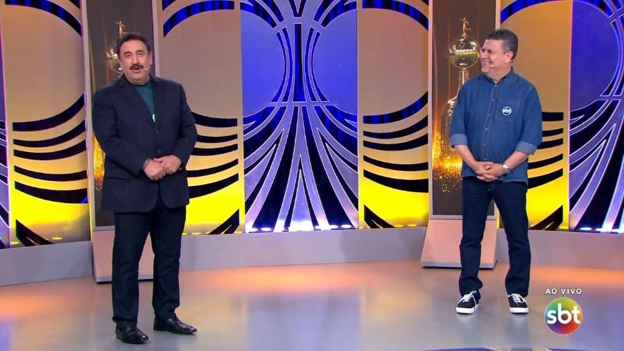 Ratinho participa de transmissão de Guaraní x Palmeiras no SBT, com Téo José
