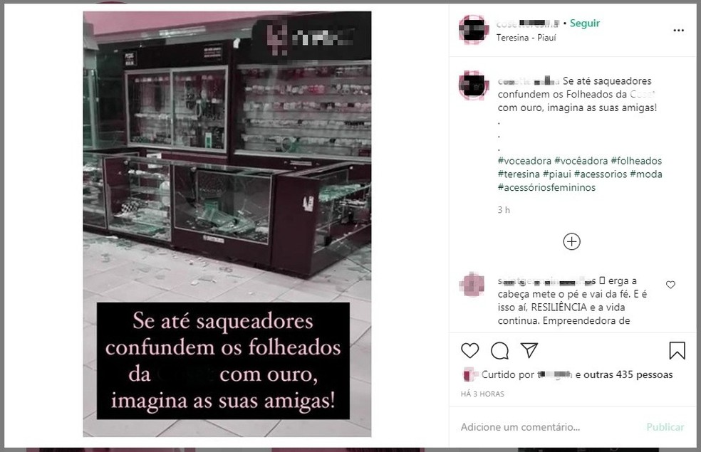Após assaltantes roubarem bijuterias, loja brinca: 'se até eles confundem, imagina suas amigas'
