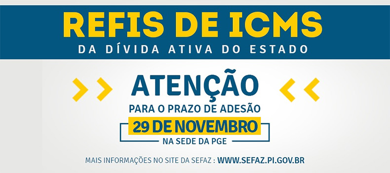 Prazo de adesão ao Refis de ICMS termina no dia 29 de novembro