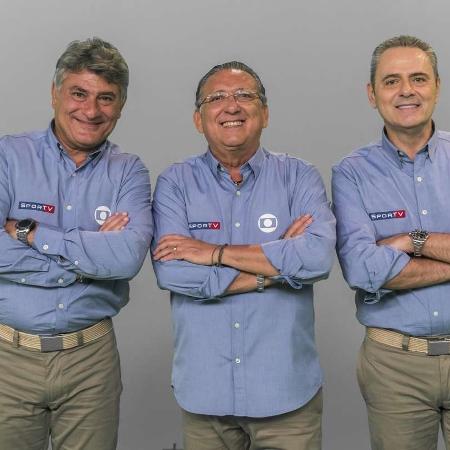Cléber Machado, Galvão Bueno e Luís Roberto, narradores do Esporte da Globo - Imagem: João Miguel Júnior/Globo
