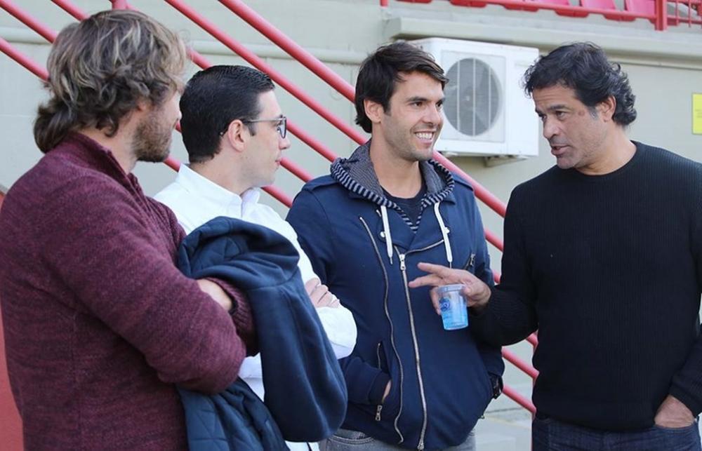 Kaká em visita ao São Paulo feita no ano de 2019 — Foto: Rubens Chiri / saopaulofc.net