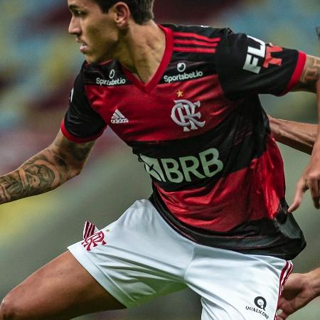 Pedro (e), do Flamengo, em disputa na final do Campeonato Carioca 2020 - Imagem: Marcelo Cortes / Flamengo