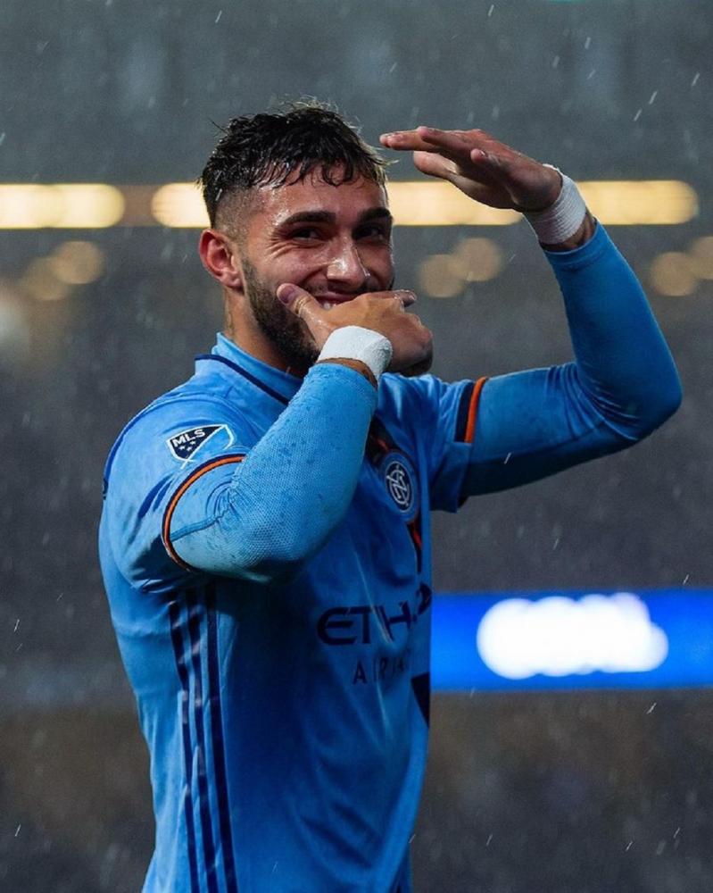 Castellanos, do New York City, tem sido analisado pelo Palmeiras — Foto: Katie Cahalin/NY City