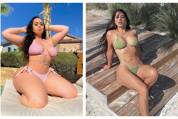 A modelo Sammy Krieger e a socialite Kim Kardashian (Foto: Instagram)
