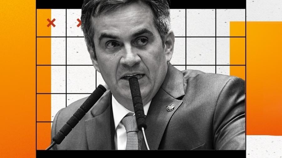 11.dez.2019 - O senador Ciro Nogueira (PP-PI), no plenário do Senado | Imagem: Foto Jefferson Rudy/Agência Senado/Arte UOL