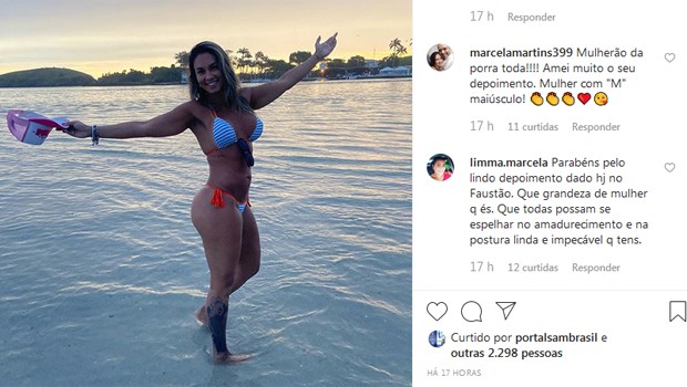 Ex-mulher de Diogo Nogueira recebe elogios por depoimento no Faustão
