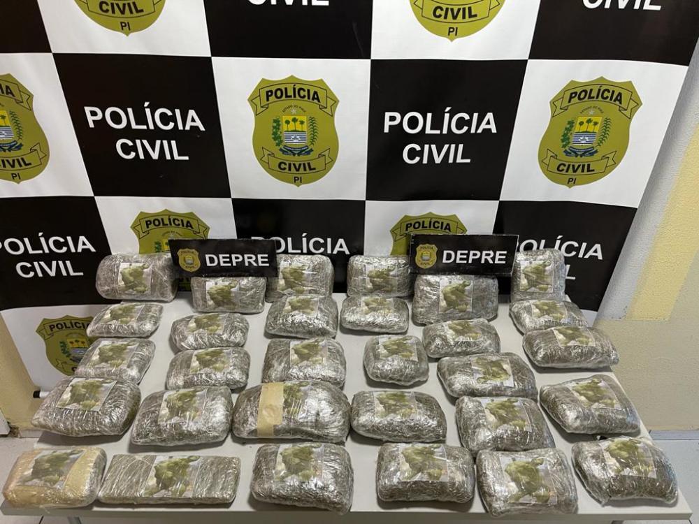 DEPRE apreende 20 kg de maconha após perseguição policial na PI 130