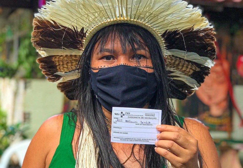 No Piauí, mais de 70% dos indígenas receberam duas doses de vacina contra Covid-19 — Foto: Divulgação/Sesapi