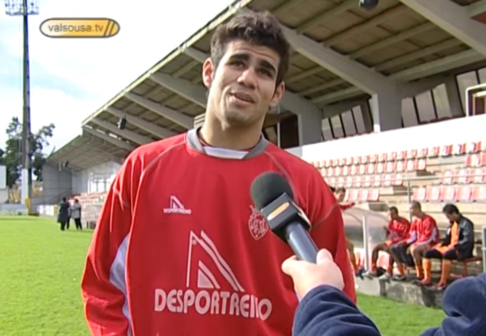 Diego Costa, em 2006, pelo Penafiel, de Portugal — Foto: Reprodução