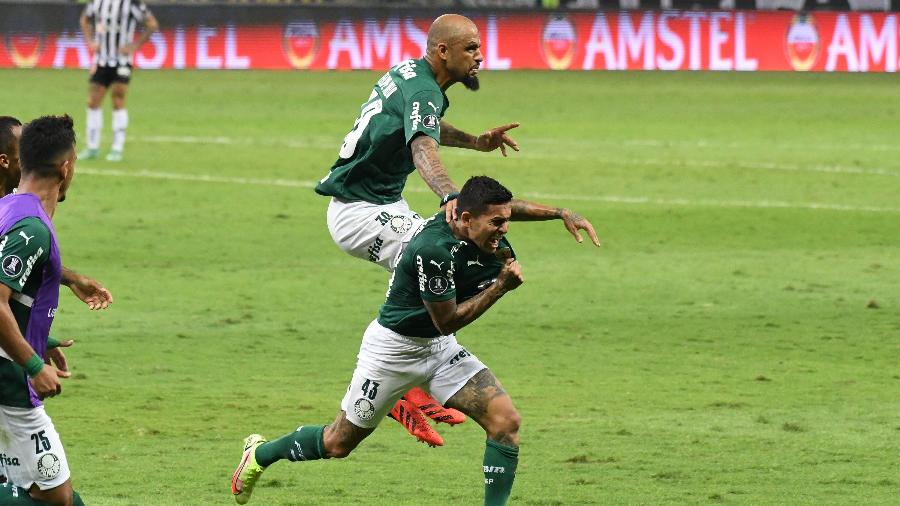 Dudu comemora gol do Palmeiras contra o Atlético-MG na Libertadores | Imagem: GUSTAVO RABELO/PHOTOPRESS/ESTADÃO CONTEÚDO