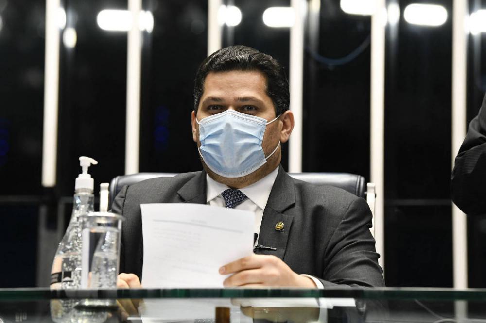 O senador Davi Alcolumbre (DEM-AP) durante sessão no Plenário do Senado Federal - Jefferson Rudy/Agência Senado