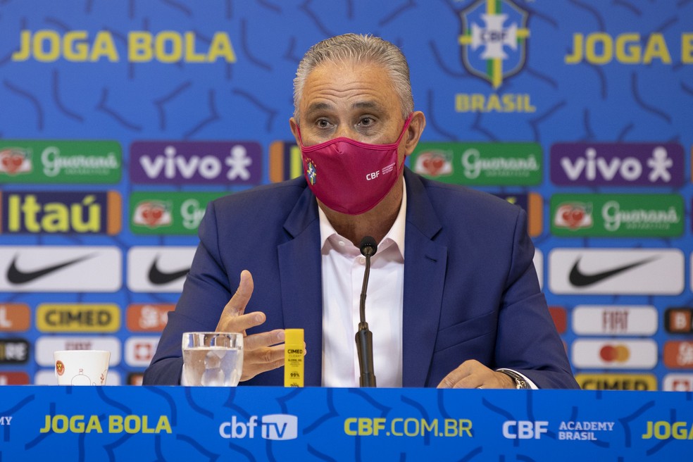 Tite convocou a seleção brasileira para duelos contra Colômbia e Argentina — Foto: Lucas Figueiredo/CBF