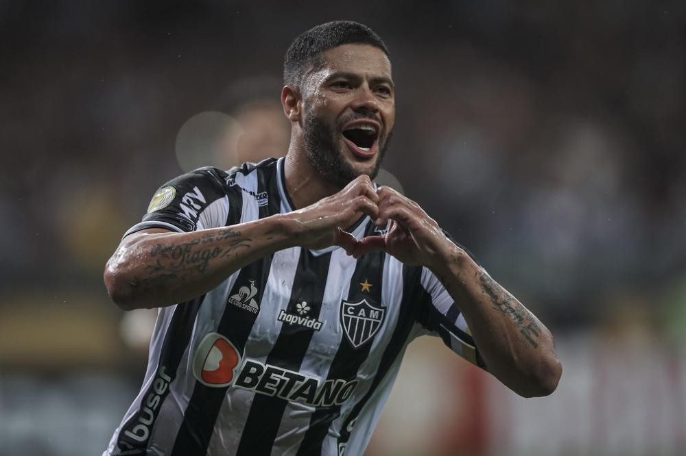 Atacante Hulk comemora 14º gol no Brasileiro: artilheiro do torneio — Foto: Pedro Souza/Atlético-MG