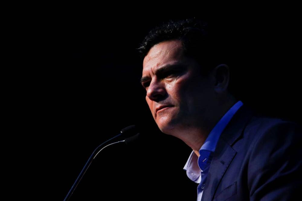 Sergio Moro discursa em cerimônia de filiação ao Podemos - Adriano Machado/Reuters