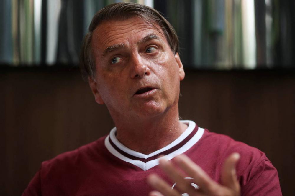 O presidente Jair Bolsonaro (PL) durante entrevista - REUTERS/Amanda Perobelli