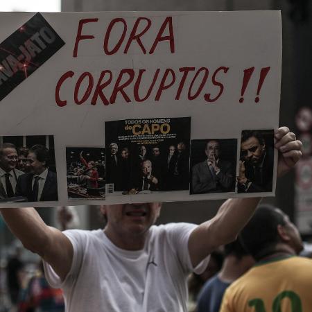3.dez.2017 - Manifestação de apoio à operação Lava Jato, em São Paulo, e contra políticos acusados de corrupção | Imagem: Rahel Patrasso/Xinhua