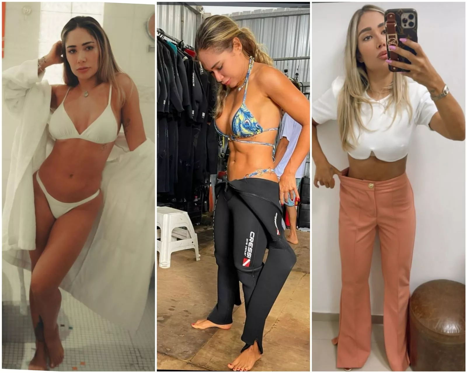 Jake Leal no antes, durante e depois do processo de emagrecimento: ex-BBB eliminou 4kg em dois meses (Foto: Reprodução/Instagram)