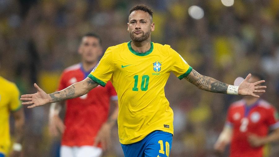 Neymar durante Brasil x Chile pelas Eliminatórias | Imagem: Lucas Figueiredo/CBF